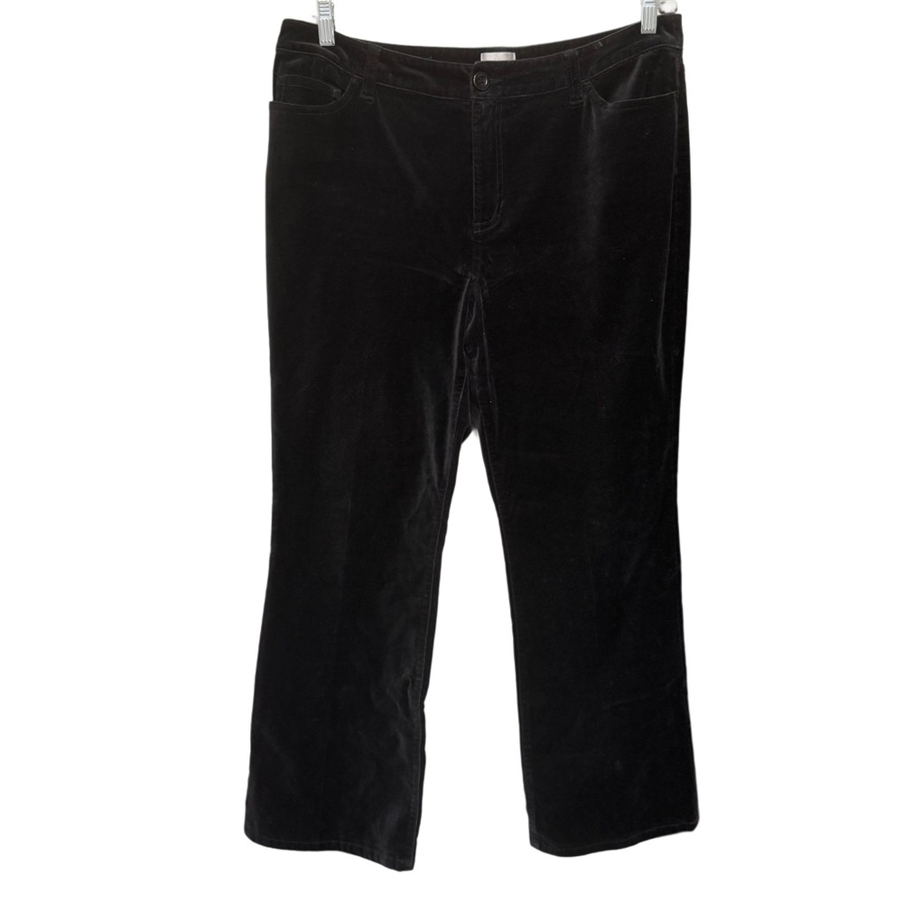 {Chico's} Short Petite Mid Rise Waist Straight Leg Stretch Velvet Jeans Pants